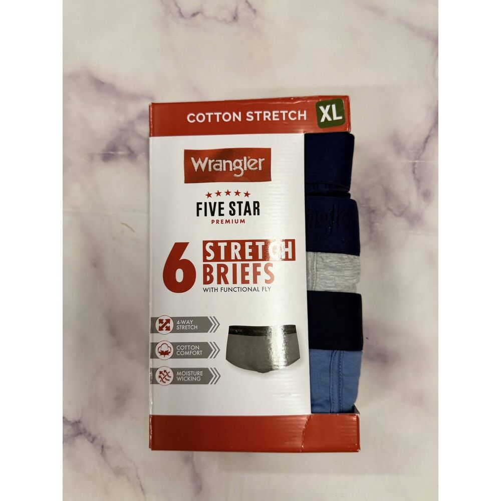 Wrangler Men's Modern Fit Cotton Stretch Brief Set XL